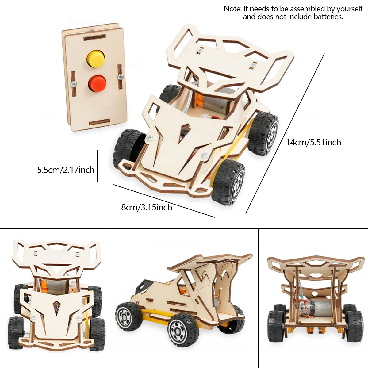DIY Wooden Remote Control Car STEM Science Experiment Building Kit for Kids
