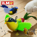 Interactive Wall Hanging Bird Cat Toy with Catnip for Indoor Play