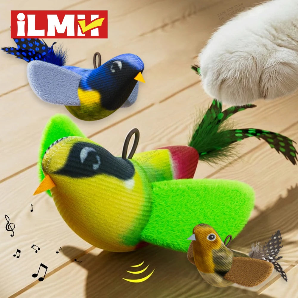 Interactive Wall Hanging Bird Cat Toy with Catnip for Indoor Play