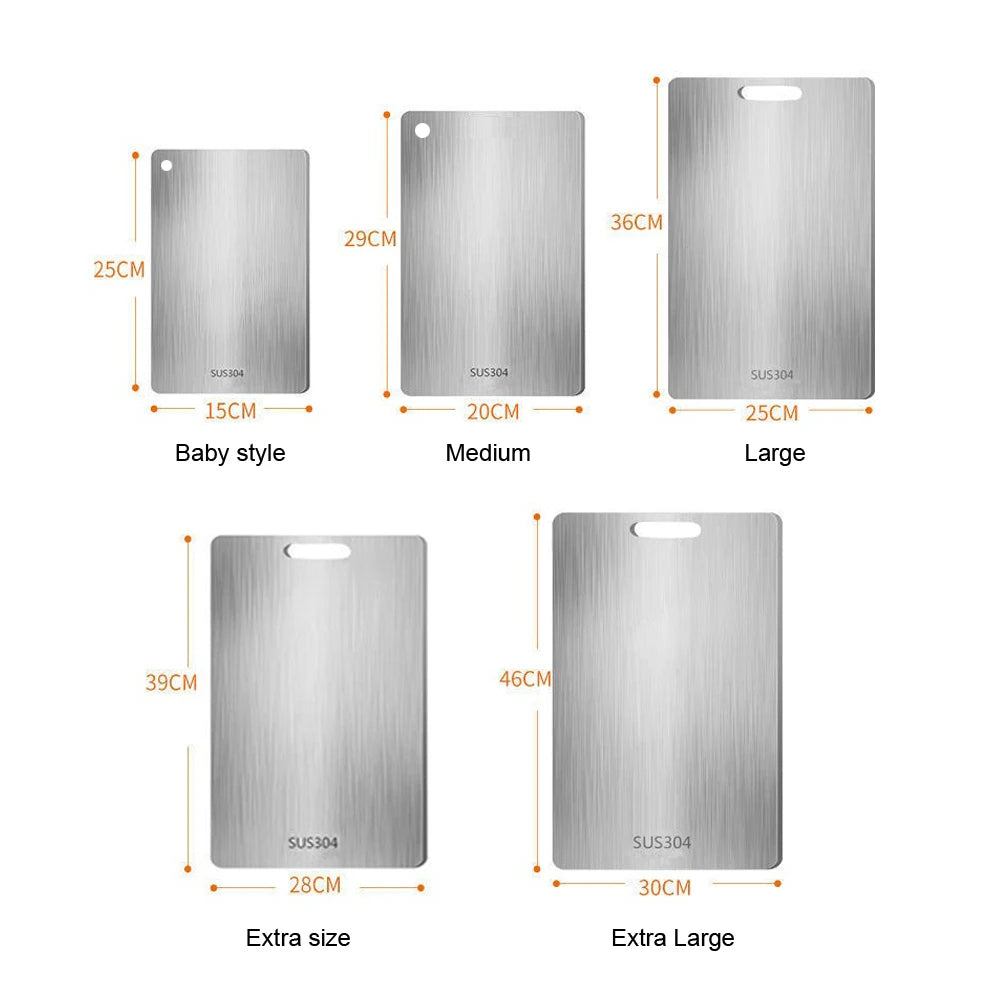 316 Stainless Steel Cutting Board – Double Sided Chopping & Kneading Board