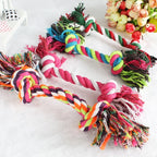 Cotton Rope Dog Chew Toy Bite Resistant Dental Puppy Training Toy - Random Color