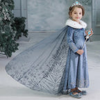 Girls Elsa Snow Queen Princess Costume Dress – Winter Cosplay Outfit