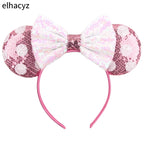 Embroidered Sequin Ears Bow Headband for Women & Girls