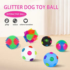 Dog TPR Glow Ball 3 Color Flashing Elastic Teeth Cleaning Anti Choke Training Interactive Pet Toy  Safe Chew Resistant Non Toxic