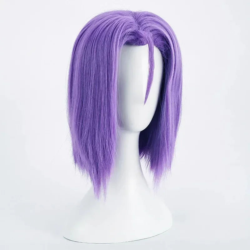 2026   Team Rocket James Cosplay Wig With Wig Cap , Anime Role Play Purple Hair , High Temperature Wire