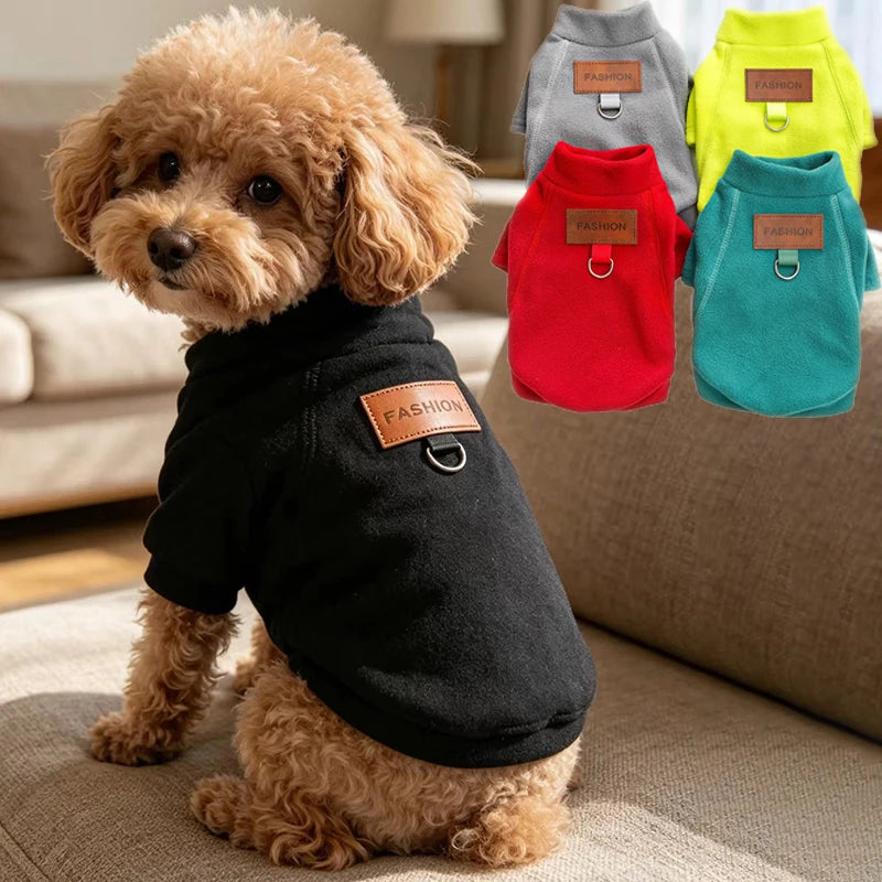 Winter Warm Dog Hoodies Pet Clothes for Small Dogs Fashion Solid Color Puppy Sweatshirt Soft Cat Pullovers Chihuahua Pet Hoodies