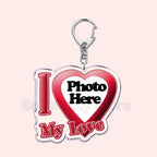 Custom Text I Love My Boyfriend Girlfriend Keychains Key Chain Photo Wife Hot Mom Dad King Queen Idol Baby Family Keychains Gift