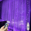 USB Plug Curtain LED String Lights 8 Modes Remote Control Holiday Wedding Fairy Garland Lights For Bedroom Living Room Decor