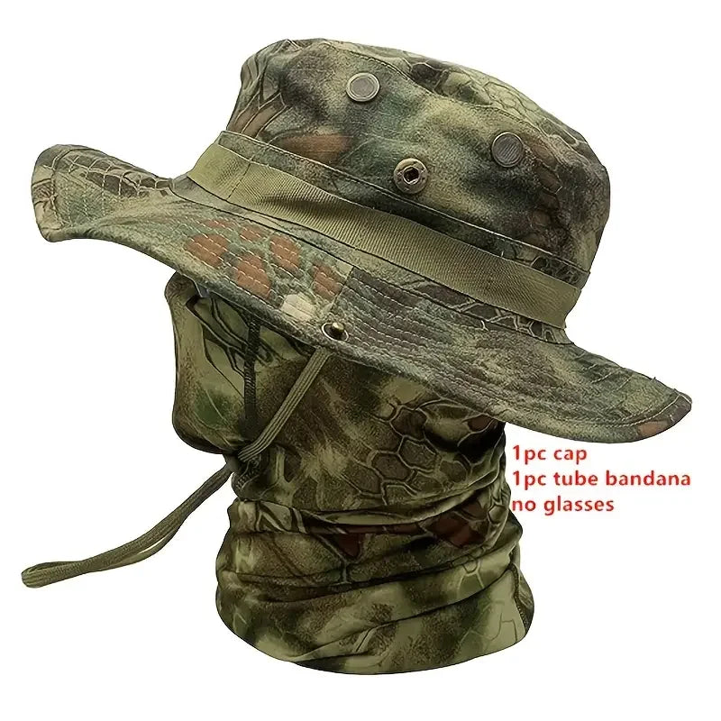 Camouflage Boonie Outdoor Hunting Hat with Wide Brim Protection