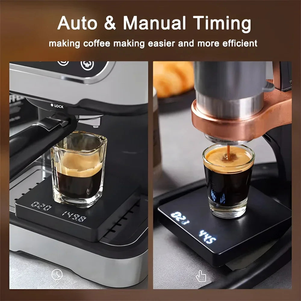 Electronic Coffee Scale with Timer and Silicone Pad USB Rechargeable