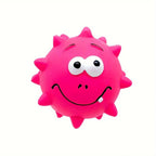 Ball Shaped Latex Puppy Dog Toy - Interactive Chew Toy for Small & Medium Dogs, Playtime & Mental Stimulation, Spiky Dog Ball