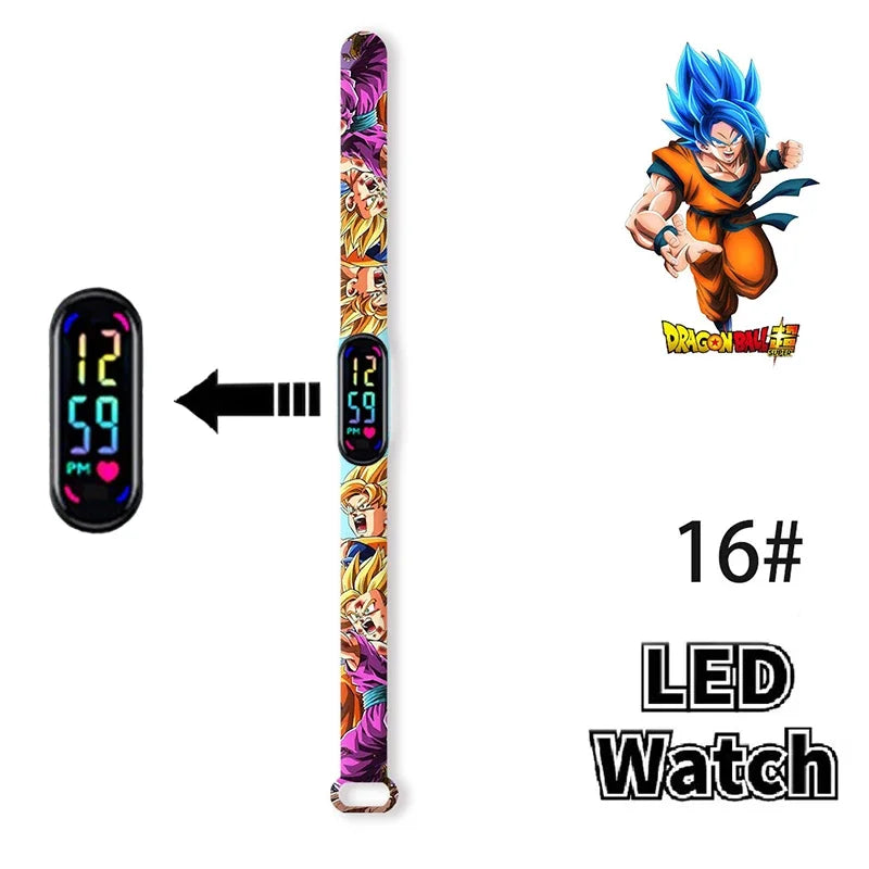 Bandai Dragon Ball Z Fashion Cartoon Action Printing Anime LED Type Watches Kids Watch Birthday Gifts Toys