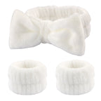 Coral Fleece Face Wash Headband & Absorbent Wristband Set