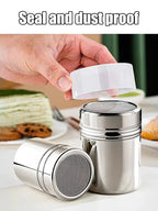Stainless Steel Powder Shaker with Lid – Fine Mesh Cocoa & Coffee Duster