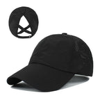 Women's Quick Dry Mesh Ponytail Baseball Cap for Outdoor Style