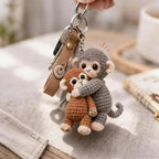 Funny Crochet Monkey Keychain Cute Backpack Bag Charm