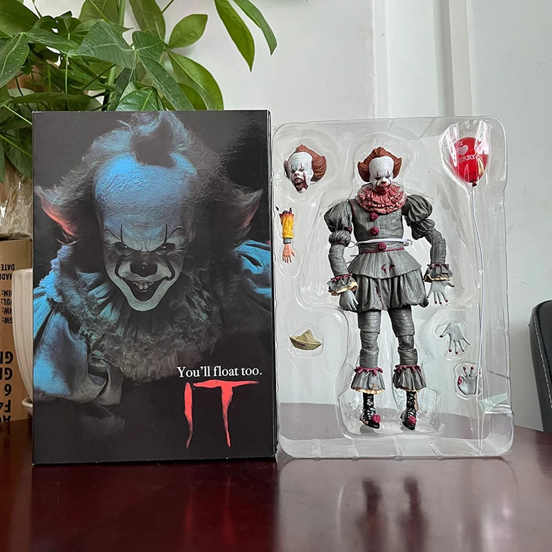 NECA Pennywise Joker Action Figure Toy Doll Horror Halloween Christmas Gift 18cm Bookshelf Ornament