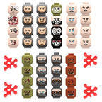 MOC City Halloween Expression Accessories Building Blocks Face Injured Head Terror Scene Ghost Skeleton Bricks Friends Toys Gift