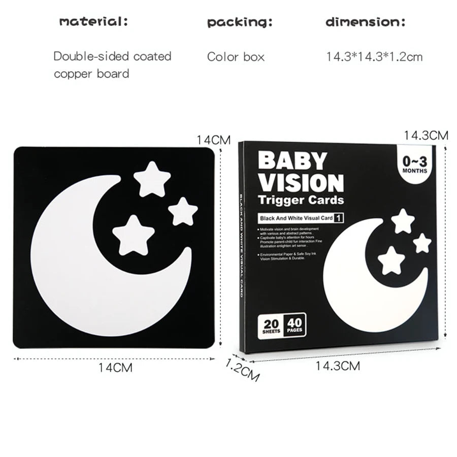 Baby Visual Stimulation Montessori High Contrast Flash Cards