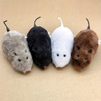 Wind-Up Plush Mouse Interactive Pet Toy for Cats and Dogs Play