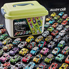 Mini Alloy Diecast Car Set – Pull Back Racing Toy Cars with Storage Box