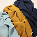 Korean Hair Accessories Solid Color Cotton Crumpled Women's Head Hoop Wide Bezel Makeup Hairbands for Ladies Headwear 2023 New