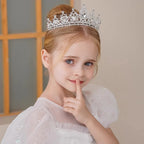 Children's Princess Crown Crystal Tiara Girls Hair Accessories High-end Atmosphere Dance Performance Birthday Gift Crown