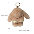 15cm Rabbit Fur Keychain Plush Bag & Car Charm