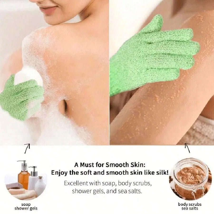 2pcs/6pcs/12pcs Reversible Exfoliating Shower Gloves, Body Scrub Gloves, ,Cleansing Tools Bath Towel Bath Products Back Scrub