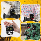 Assorted Black Cat Plush Keychain Cute Bag Charm