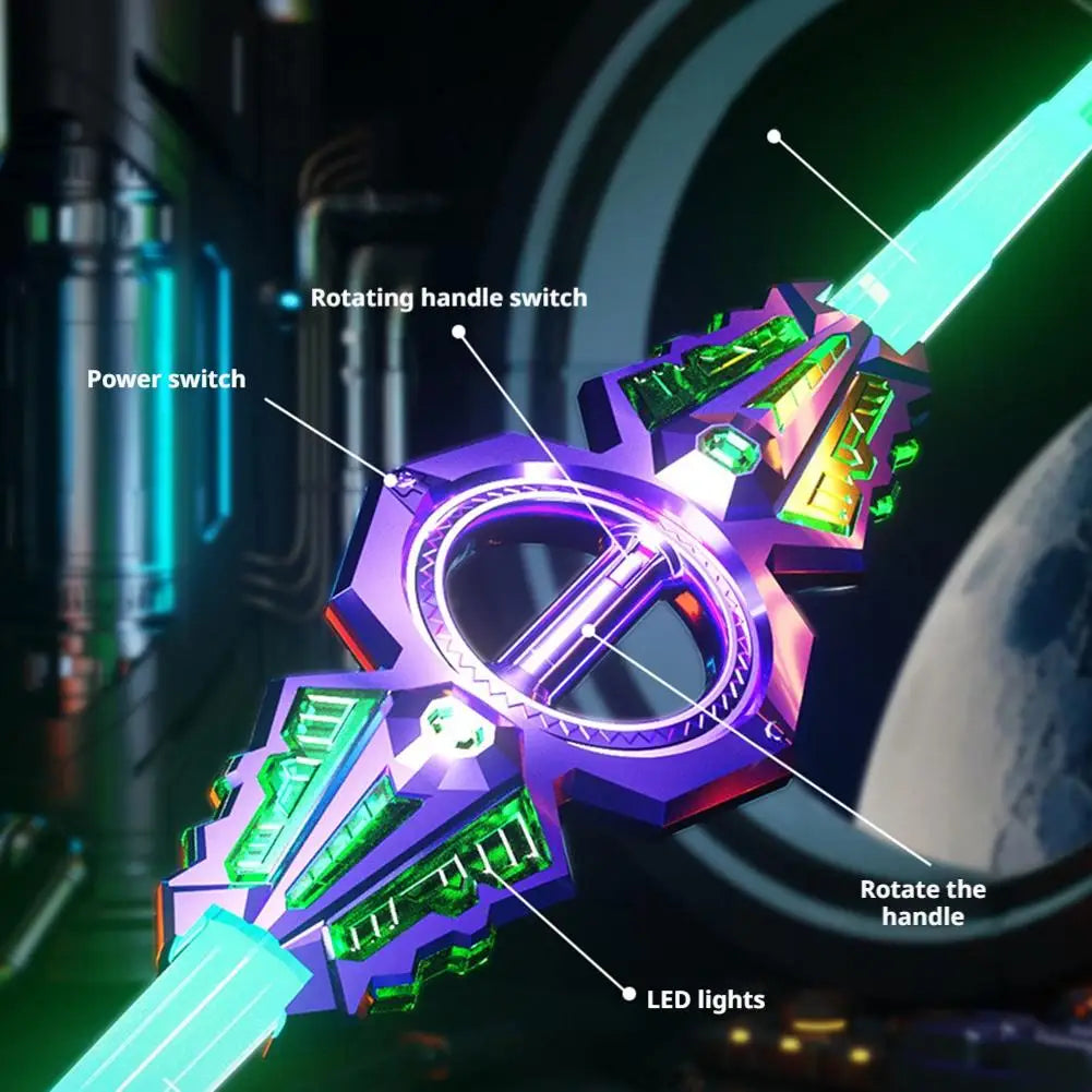 Boys' Toy Retractable Technology Sword Glowing Light Sound Effects Children's Birthday Gift Rotating ABS Plastic Blade Novel Toy