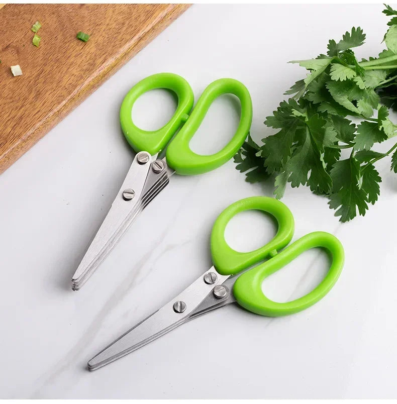 Multi-Layer Stainless Steel Kitchen Scissors – Herb, Vegetable & Green Onion Cutter Tool
