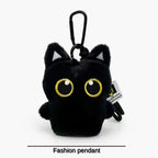 1pc Cute Black Cat Plush Keychain Kawaii Doll Bag Pendant Car Key Ring Charm Soft Stuffed Toy Couple Gift for Women Friends