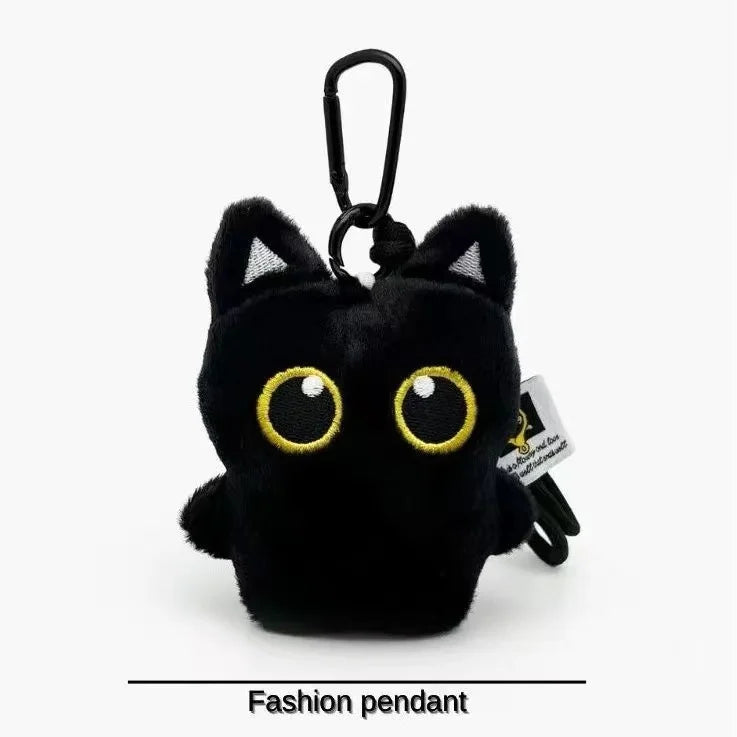 1pc Cute Black Cat Plush Keychain Kawaii Doll Bag Pendant Car Key Ring Charm Soft Stuffed Toy Couple Gift for Women Friends