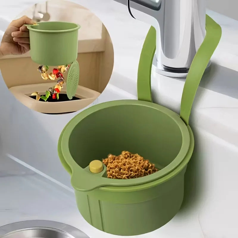 Press Type Drain Basket Food Strainer and Sink Organizer for Kitchen
