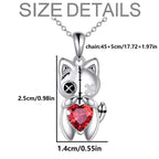 1Pc Creative Cute Cat Voodoo Doll Red Heart Pendant Necklace Fashion Women Personalized Jewelry Perfect Gift for Halloween