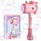 Unicorn Bubble Blower Automatic Bubble Machine Fantasy LED Lights Outdoor Bubble Toy for 3 year+ old Included Bubble Solution