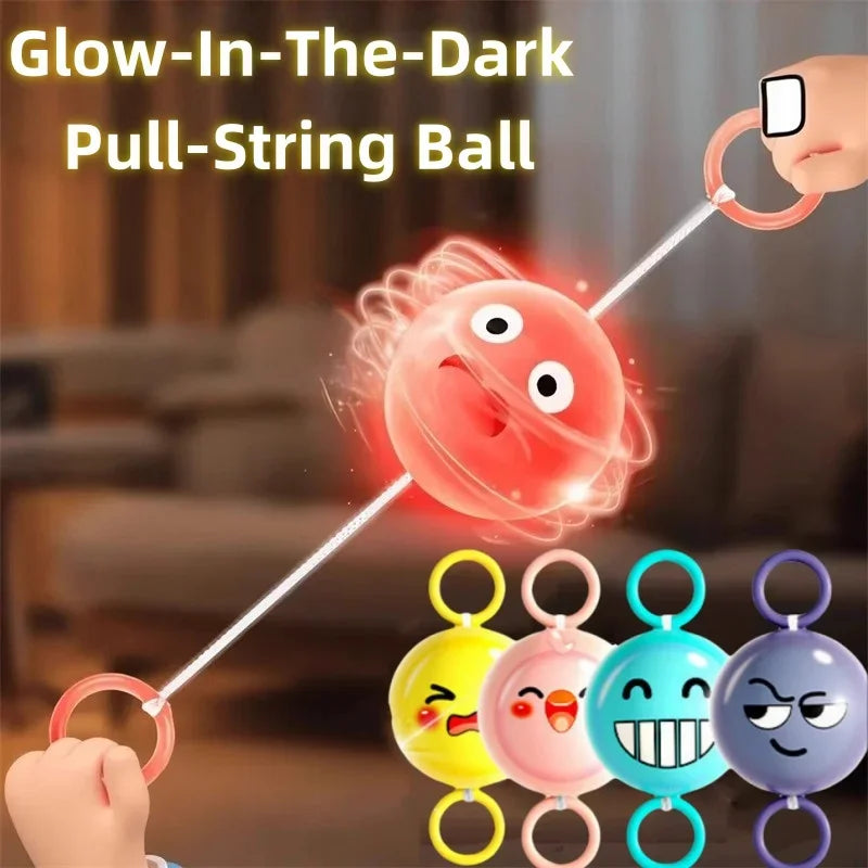 Rotating Flash Flying Ball Toy Rotating Cable Toy LED Light Luminous Leisure Stress Relief Toy Gift  Reward 51mm