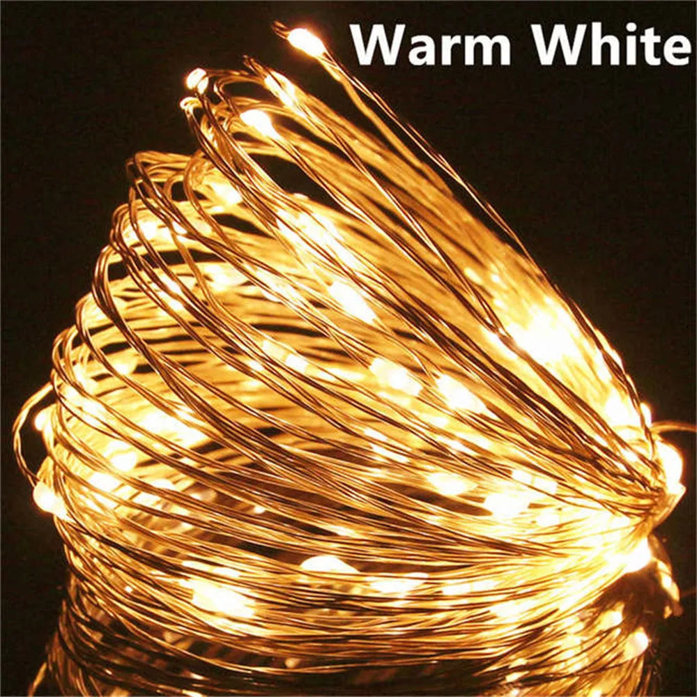 10/20/30M USB LED String Lights Copper Silver Wire Garland Light Waterproof Fairy Lights For Christmas Wedding Party Decoration