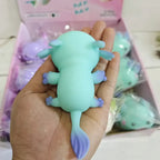 1/4pcs Axolotl Squeeze Ball Cute Fish Relax Cartoon Antistress Squishy Stress Relief Slow Rising For Adult Kids Stretch Toys