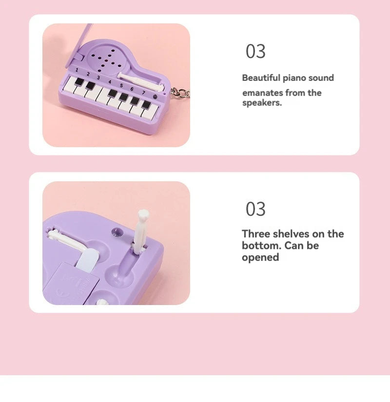 Mini Desktop Piano Keychain Musical Toy for Kids and Music Lovers
