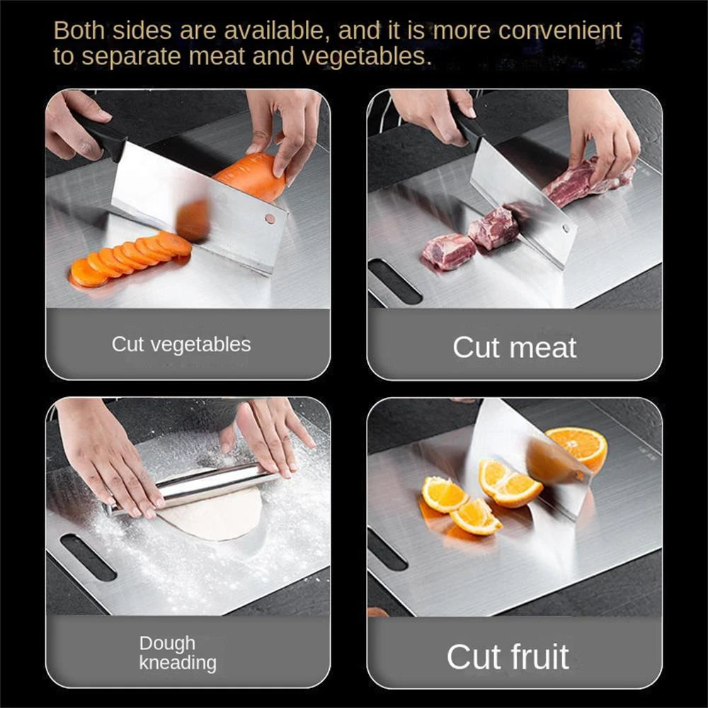 316 Stainless Steel Cutting Board – Double Sided Chopping & Kneading Board