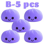 Simulation Dumplin Toy Night Light Soft Dumplings Soft Cute Steamer Birthday Gift Prank Props Colorful Dumping Toy Squishy Gifts