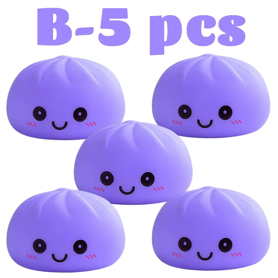 Simulation Dumplin Toy Night Light Soft Dumplings Soft Cute Steamer Birthday Gift Prank Props Colorful Dumping Toy Squishy Gifts