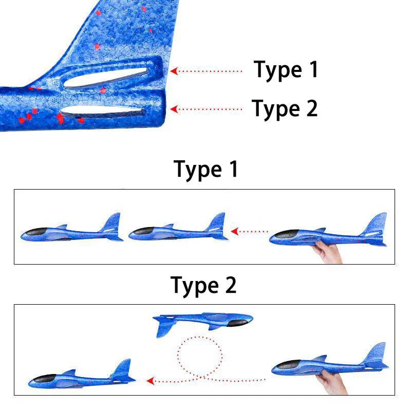 48cm EPP Foam Aircraft Toy – Hand Throwing Stunt Glider Plane