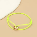 Simple Fashion Unisex Bracelet 3 Metal Round Circle Accessory Adjustable Men's Rope Bracelet for Women Jewelry Gifts