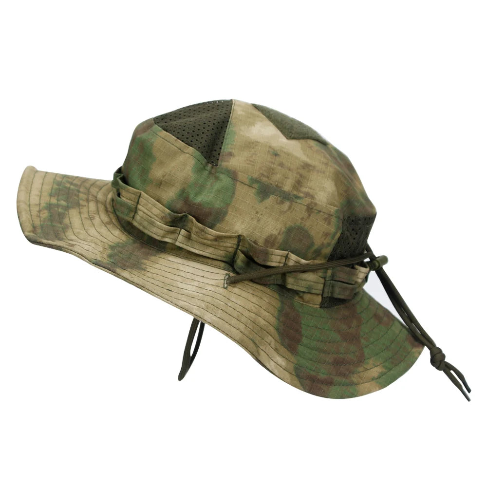 1pc/3pcs Camo Boonie Hat Sunscreen Breathable Bucket Hat Men's Outdoor Hiking Hunting Fishing Windproof Fisherman's Hat