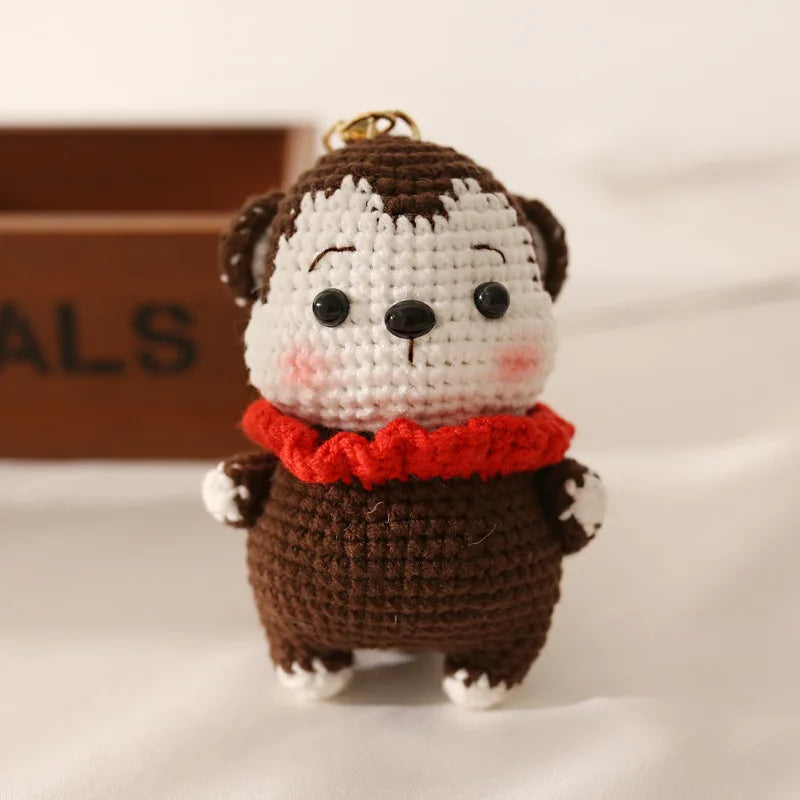 Cute Puppy Crochet Keychain Handmade Dog Bag Charm