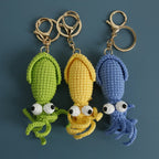 Funny Squid Crochet Keychain Cute Ocean Bag Charm