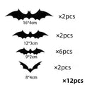 12pcs Hanging Bats Halloween Outdoor Decor Large Flying Plastic Bats 3 Sizes Hang on Trees Porches Yards Lawns Halloween Indoors